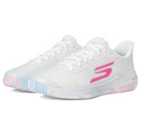 Skechers Women's Viper Court Pro 2.0 Sneaker, White Synthetic Textile Multi Trim, 37.5 EU