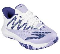Skechers Women's Viper Court Rally Sneaker, White Leather Purple Mesh, 40 EU
