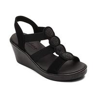 Skechers Women's Wedge Sandal, Black/Black, Numeric_8