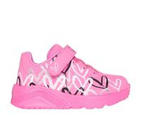 Skechers x JGoldcrown: UNO Lite - Love Levitate Chaussures Moyen Width en Rose Fluo, Pointure 21, Lavable en machine