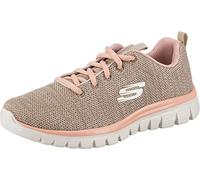 Skechers Femme Zapatillas Deportivas Mujer Graceful-Twisted Fortune Beige Sneakers Basses, Natural Mesh/Coral Trim, 40 EU