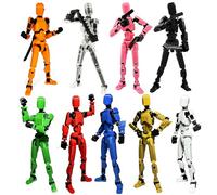 Skeelful Lot de 9 figurines d'action Titan13 Lucky Robot 13 figurines d'action imprimées en 3D multi-articulées, robot factice, décorations de bureau (9 pièces)