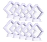 Skelang 10Pcs Vitrine Flottante 3D, Cadre vitrine, Presentoir Transparent, pour médaillon AA, Antique, pièce de défi, Puce, Bijoux, épingle, Blanc