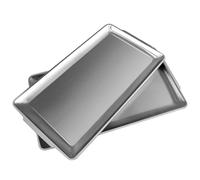 Skelang 2 Pcs Plateaux de Service en Acier Inoxydable 304, 36 Cm Assiettes à Dîner Rectangulaires, Plateaux Salle de Bain pour La Fête, Camping, Barbecue, Entrées, Desserts (Nickel Brossé)
