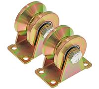 Skelang 2 Pcs Roue gorge V, roues pour portail coulissant 50mm, roues en acier avec rainure en V, pour portail coulissant, porte d'usine, porte d'allée, capacité de charge 295kg par roulette