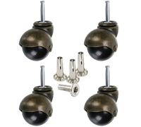 Skelang 40 mm Roulettes pour meubles à tige, roulettes à billes avec douilles, roulettes pivotantes antiques, remplacement pour meubles, ottomanes, commodes, tables basses, lot de 4