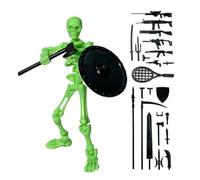 Skeleton Action Toy, Small Bone Figure, Movable Joints Model, Realistic Poseable Design, Interchangeable Accessories, Perfect for Christmas Collection Shelves Desks Party Game Role-Playing