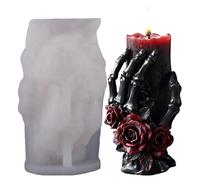 Skeleton Candle Mold, Halloween Decoration Party Supplies For Adults, 3D Ghost Hand Skull Silicone Molds, Women Men Kids Family Friends Teens