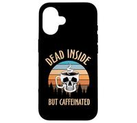 Skeleton Coffee Dead Inside Retro Baristas Coffee Lover Coque pour iPhone 16