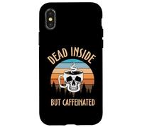 Skeleton Coffee Dead Inside Retro Baristas Coffee Lover Coque pour iPhone X/XS