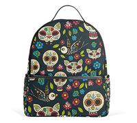 Skeleton Day Of The Dead Sac à dos étanche à bandoulière Sac à dos de gym Coloré Motif crânes mexicains Sac de jour décontracté Sac de sport de plein air pour femme et homme