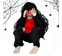 Skeleton Decor Sound Activated Crying with Glowing Eyes