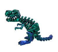 Skeleton Dinosaur Toy - Modèle préhistorique imprimé en 3D en résine, statue d'articulation mobile, pièce d'exposition | Structure indépendante avec motif d'os réalistes, figurine décorative