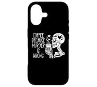 Skeleton Drinking Cup Coffee Because Murder is Wrong Reading Coque pour iPhone 17