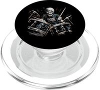 Skeleton Drummer Guy Rock and Roll Band Rock on Drum Kit PopSockets PopGrip pour MagSafe