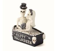 Skeleton Figurines | Halloween Figurines Skeleton Couple Statue - Gothic Resin Sculpture for Home Living Room Bedroom | Spooky Halloween Decorations, Haunted House Ornament, Horror Party Prank Gift