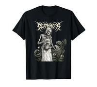 Skeleton Gardener Death Venus Flytrap Engraving Style T-Shirt