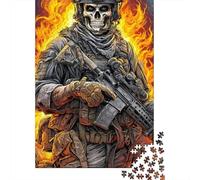 Skeleton Guerrier Puzzles en Bois 1000 Pièces Adultes Cadeaux d'anniversaire pour Jeu De Défi Familial Jeux ÉduChatifs Décoration Relaxation Et Sagesse 1000pcs (75x50cm)