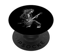 Skeleton Guitar Guy Rock and Roll Band Rock on PopSockets PopGrip Adhésif
