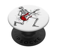 Skeleton Guitarist Rock Band Heavy Music Skeletones Graphic PopSockets PopGrip Adhésif