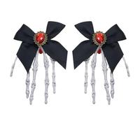 Skeleton Hair Clip - Skull Bow Hairpin, Goth Hand Bone Barrette