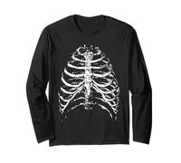 Skeleton | Halloween Costume Rib Cage Anatomy Funny Manche Longue