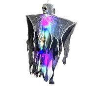 Skeleton Halloween, Flying Ghost Lighted Prop, 31.5x24.02in Ergonomic Design, Floating Ornament with Fog, Halloween Decoration for Garden, Masquerade, Classrooms, Walls, Carnivals, Courtyards