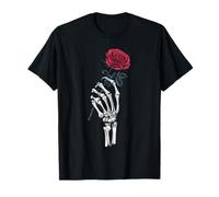 Skeleton Hand with Red Flower - Gothic Aesthetic Tee T-Shirt