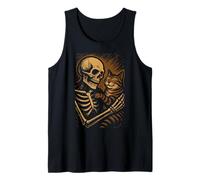 Skeleton Hugging Cat Cute Halloween Graphic Débardeur