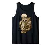 Skeleton Hugging Cat Cute Halloween Graphic Débardeur