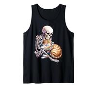Skeleton Hugging Cat Cute Halloween Graphic Débardeur