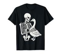 Skeleton Hugging Goose Halloween Goose Lover Goose Mom Dad T-Shirt