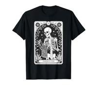 Skeleton Knitting The Knitter Carte de Tarot T-Shirt Graphique avec Valeur