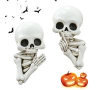 Skeleton Light Switch Decor - 2 Piece Outlet Murals Sticker Set, Creative Horror Style Wall Decoration, Lightweight Easy Install Design, Waterproof Resin Coating | Living Room Holiday Party Props