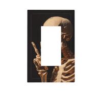 Skeleton Making The Peace Sign Plaque murale pour interrupteur mural à bascule 1 gang Décorateur de prise de courant pour la maison, la cuisine, la salle de bain