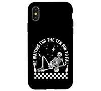 Skeleton Me Waiting for The Ten Pin to Fall Bowling Suspense Coque pour iPhone X/XS