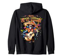 Skeleton Mexican Skull Fiesta Sombreros Mariachi Guitar Sweat à Capuche