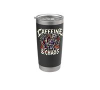 Skeleton Nurse Caffeine & Chaos Night Shift Gobelet isotherme en acier inoxydable double paroi