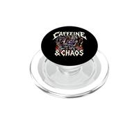 Skeleton Nurse Caffeine & Chaos Night Shift PopSockets PopGrip pour MagSafe