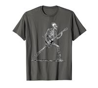 Skeleton Playing Guitar bass Band Rock Halloween guitarist T-Shirt