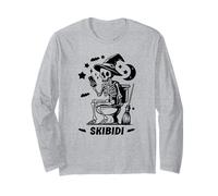 Skeleton Toilet Skibidi Waiting for Halloween Costume Like Manche Longue
