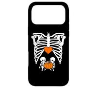 Skeleton Twin Baby Pumpkin Pregnancy Alert Mom Halloween Coque pour iPhone 17 Pro Max