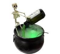 Skeleton Witch's Cauldron - Décoration horreur - Avec brume pour des performances guidées | Parfait pour l'atmosphère d'Halloween, décorations pour fenêtres extérieures, sacs intérieurs et espaces