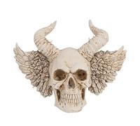Skeleton with Wings Statue | Horror Skull Table Figure | Resin Halloween Skeleton Figurine | Skeleton Figurine with Horns | Gothic Skeleton Figurine | Multi Purpose Decor for Any Room in Your Home