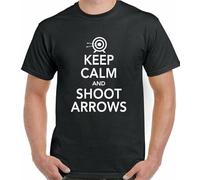 Skeletor Archery Shit Shirt Mens T Shirt Keep Calm & Shoot Arrows Mens Funny-Black Manches Courtes(Small)