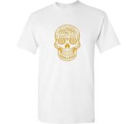Skeletor Mexican Day of The Dead Skull Yellow Mens Women T Shirt 100% Cotton Mexico Skull Holiday Tee Manches Courtes(Medium)