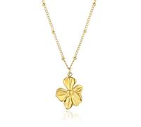 SKENUDY 14K Gold Fleur collier pour les femmes Boho acier inoxydable imperméable mignon Dainty Amour Pendentif colliers pour les femmes