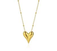 SKENUDY 14K Gold Heart Collier pour Femmes Boho en acier inoxydable imperméable Cute Dainty Love Pendentif Colliers pour Femmes