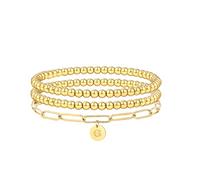 SKENUDY 14K plaqué or Stapelbar Initial G Perles Bracelet für Frauen mit Letteren Anhänger Stretch Trendy Stack Jewelry Set für Saint Valentine Bijoux cadeaux