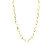 SKENUDY 18 carats plaqué or Chunky Chain Choker collier | Oval & Barbell Link collier pour les femmes Bijoux